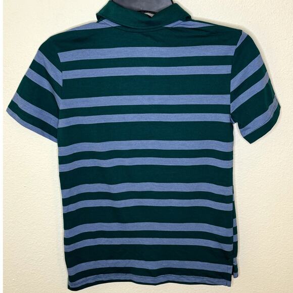 CHEROKEE YOUTH GREEN AND GRAY STRIPES SHORT SLEEVE POLO SHIRT SIZE MEDIUM 8-10 - Picture 2 of 7
